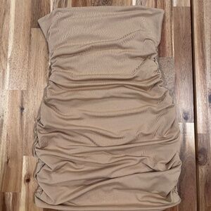 TAN Roushed dress